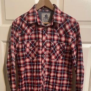 Jachs plaid western flannel shirt - Medium